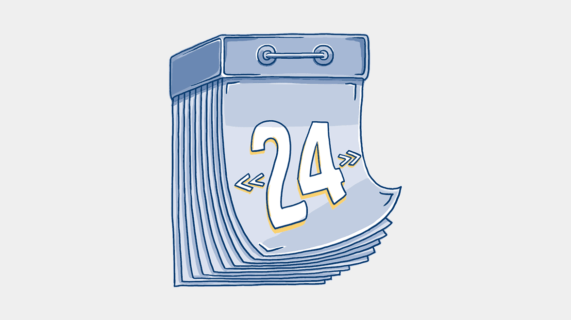 MAM Illustration Kalenderblatt Zahl 24