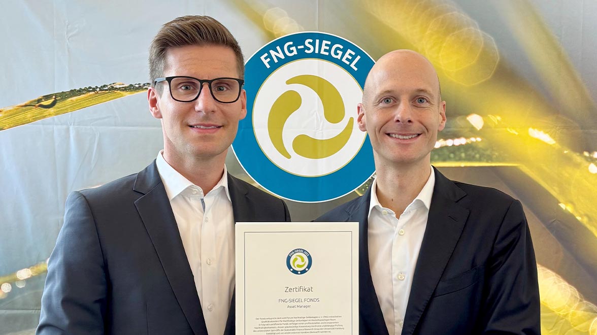 FNG Siegel 2025 | Daniel Sailer, Head of Sustainable Investment Office und Ulf Plesmann, Co-Head Equities